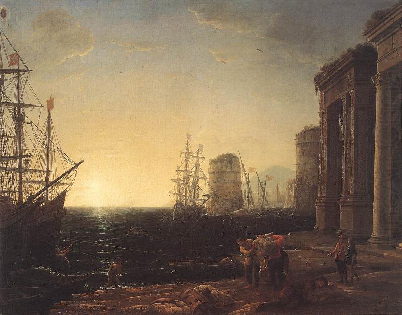 Claude Lorrain Harbour Scene at Sunset fg china oil painting image